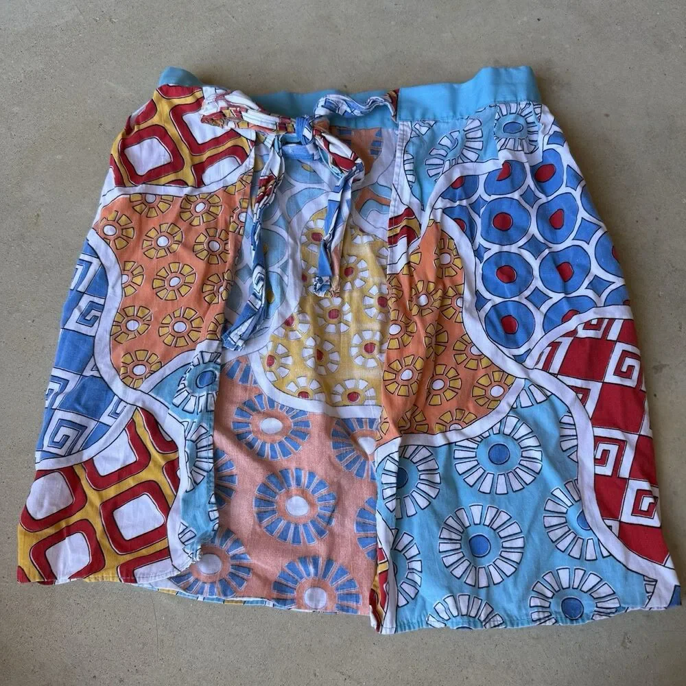 Vintage Retro Half Apron Patchwork Print Kitchen Tie Back 60s Style Grandmacore